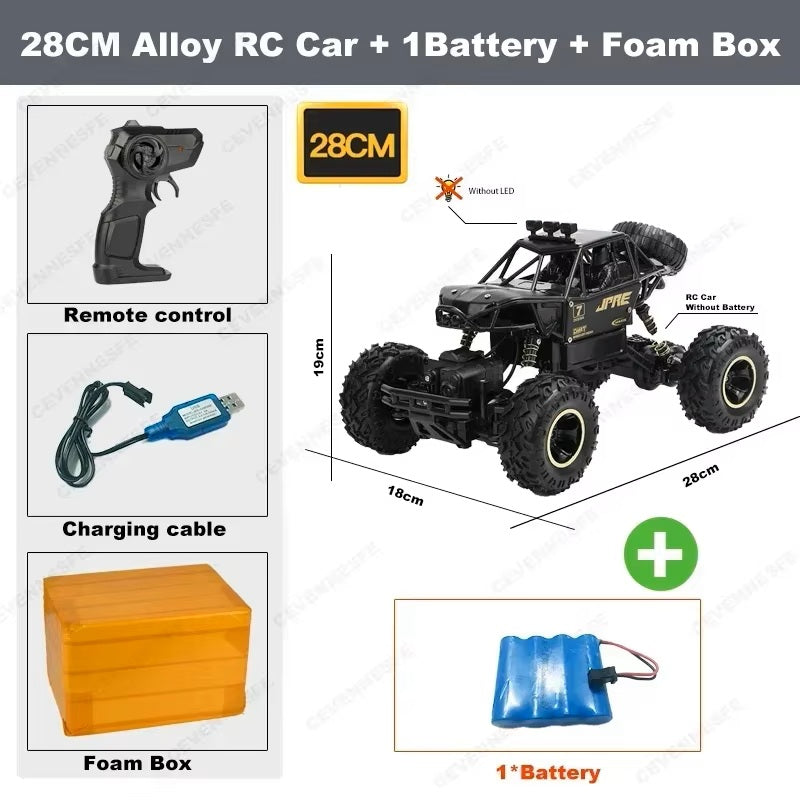 BambinoLuxe™ 4WD RC Off-Road Car – Remote Control Buggy Truck with LED Lights