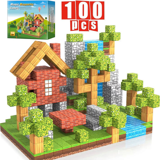 BambinoLuxe™ 100pcs Magnetic Blocks-Build Mine Magnet World Set